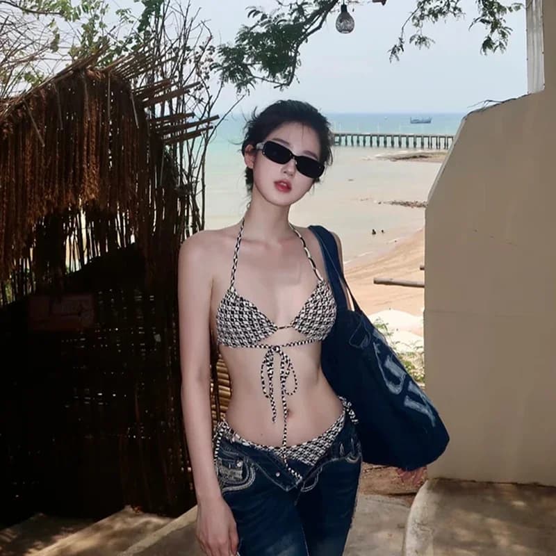 Costume da bagno donna bikini sexy Costume da bagno due pezzi Costume da bagno 2025 Costume da bagno coreano Mankini Set Abbigliamento da spiaggia Costume da bagno da piscina