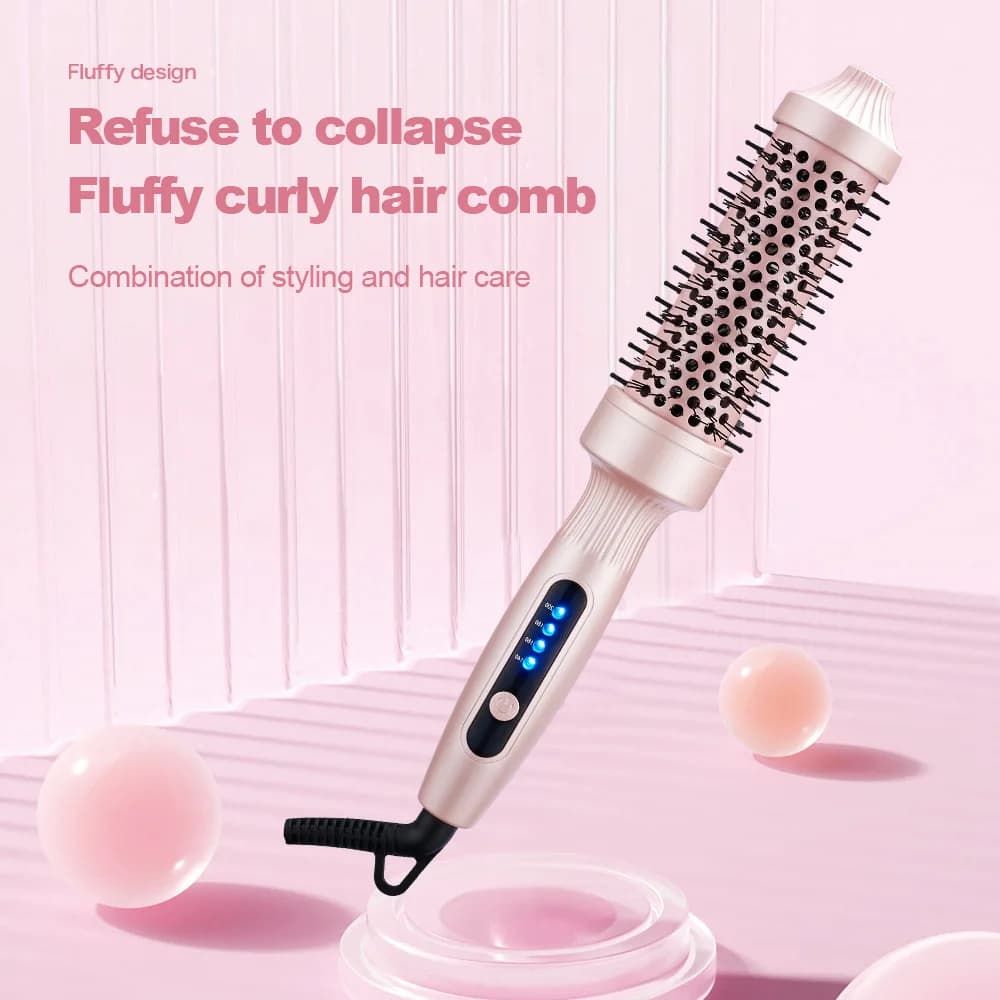38mm Ribbon and Smoothing Brush, Wet/dry Hair Shaping Comb, with PTC Heater and Automatic Switching, Styling Tool