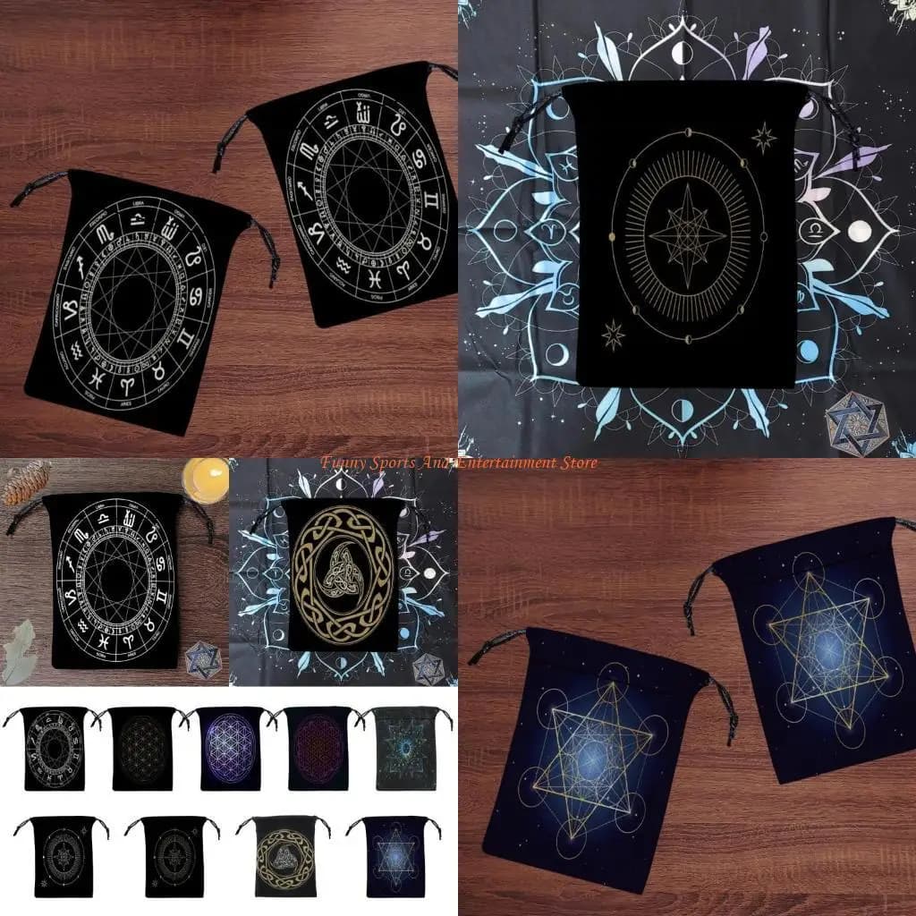 C4DE Mini Borsa con coulisse Flanella Gioielli Dadi Custodia Gioco da tavolo Borsa per carte Confezione regalo nozze Custodia