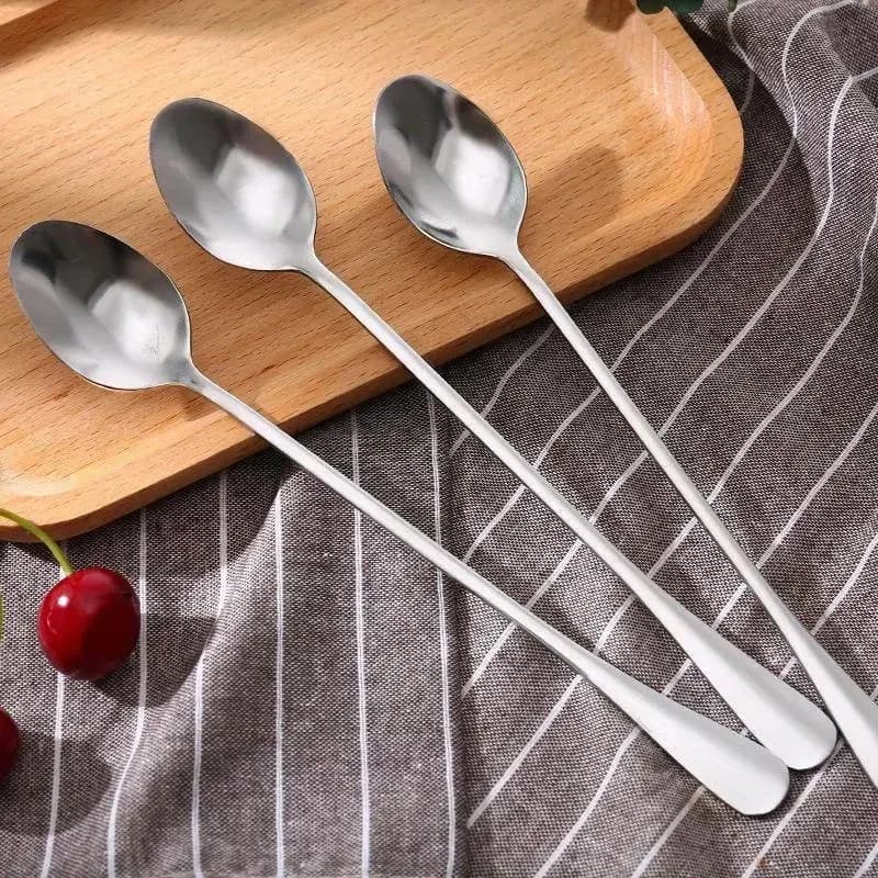 7.5 Inches Stainless Steel Iced Tea Spoons,Set Of 8 Long Stirring Spoons For Coffee,Cocktail,Ice Cream,Long Handle Iced Teaspoons,Latte Spoons For Mixing