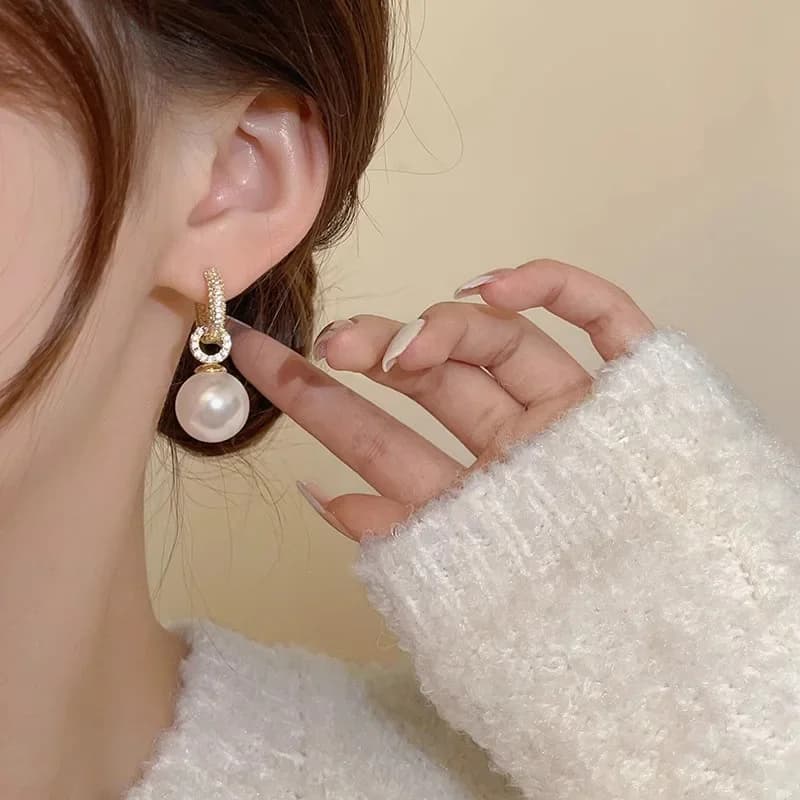Lussuose perle di zirconi, temperamento elegante, fibbie per le orecchie, banchetti da donna, gioielli da sposa e accessori per copricapo