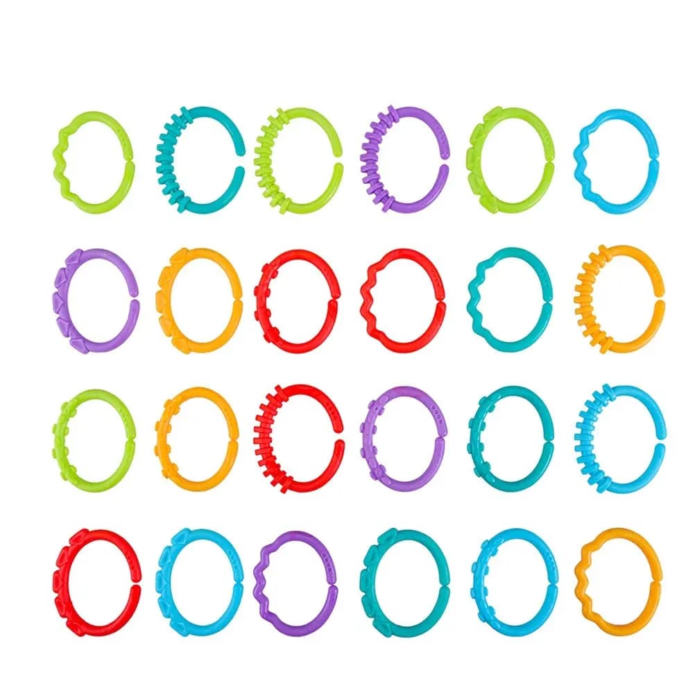 48 pezzi di anelli massaggiagengive per neonati, per dentizione delicata, facili da afferrare, per seggiolino auto, passeggino, neonati e bambini piccoli