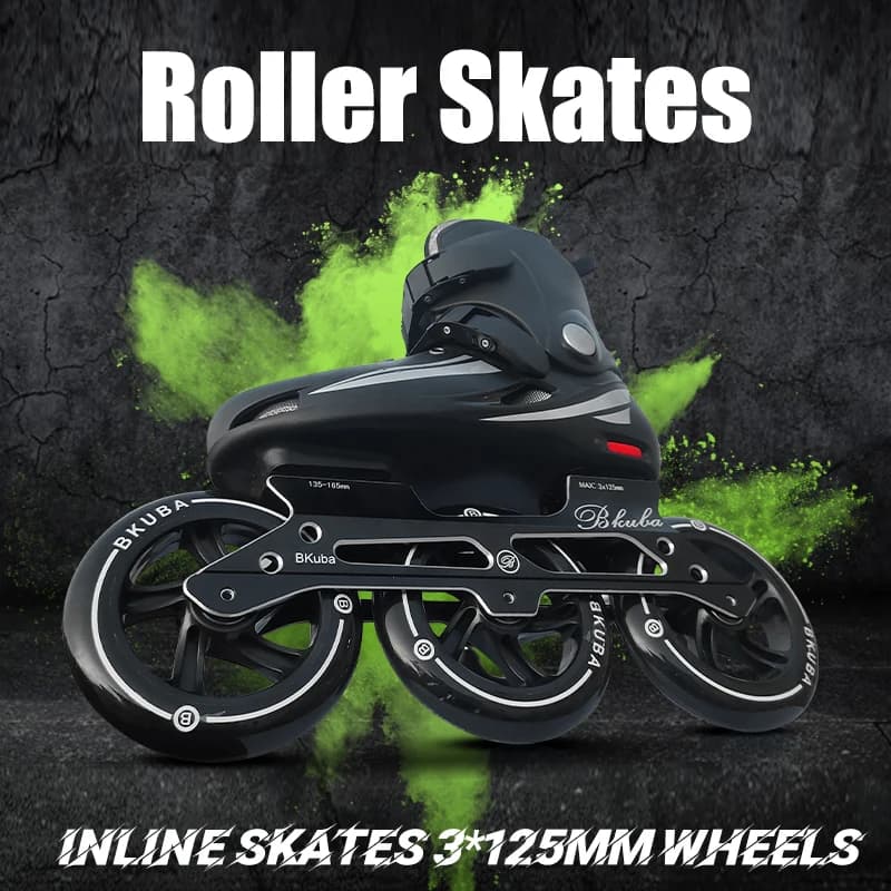 Pattini a rotelle in linea scarpe da 125mm con ruote Aldult Speed 3 ruote professionali per scarpe da ginnastica da pattinaggio 35-46 Skate Roll