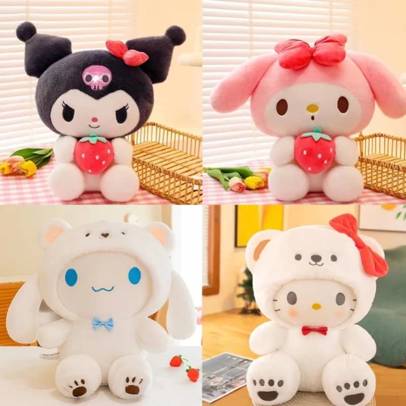 Nuovo Peluche Kawaii Sanrio da 25 cm, Cane Jade, Bambola Vestita Kuromi, Giocattolo di Peluche, Animale Imbottito, Statuetta, Regalo di Compleanno