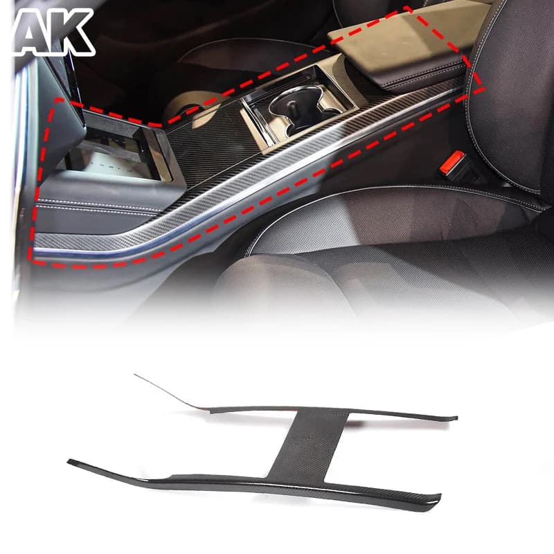 Per Tesla Model S Modle X 2021-2026 Reale In Fibra di Carbonio Auto Scatola di Immagazzinaggio di Controllo Centrale Pannello di Rivestimento Della Copertura Accessori Per Interni Auto