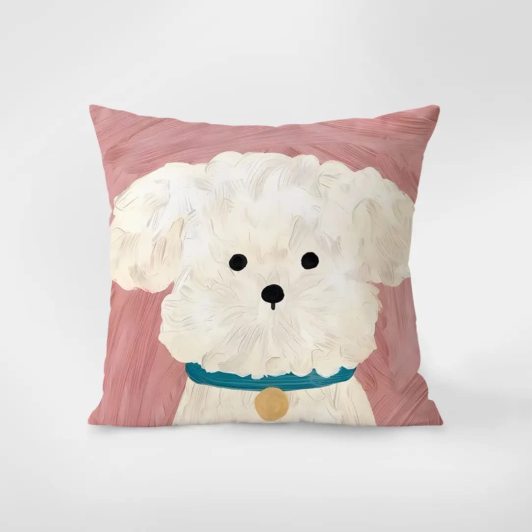 Fodera per cuscino lombare con simpatico cane cartone animato, decorativa per divano e soggiorno