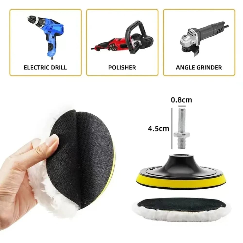 Kit di 5 Tamponi per Lucidatura Auto - Dischi in Spugna Simil-Lana da 3/4/5 Pollici per Cura e Dettaglio della Vernice Auto