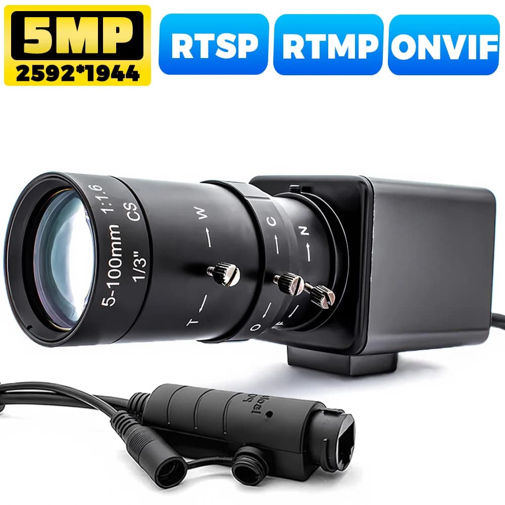 Telecamera IP POE con zoom 20X Scheda webcam da 5 MP Scatola metallica industriale IMX335 con obiettivo varifocale Supporto Onvif RTSP RTMP Istantanea fotografica