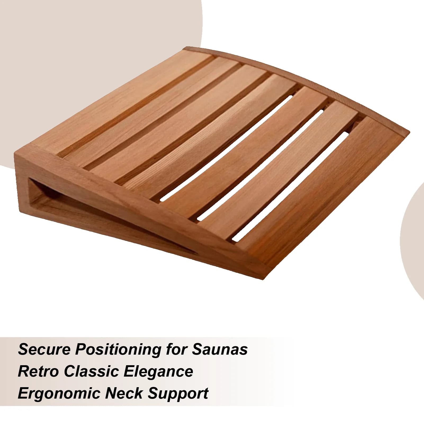 Cuscino per il collo della sauna, traspirante, ergonomico, in legno naturale, poggiatesta per la schiena, per la stanza di casa, riposo commerciale, rilassante