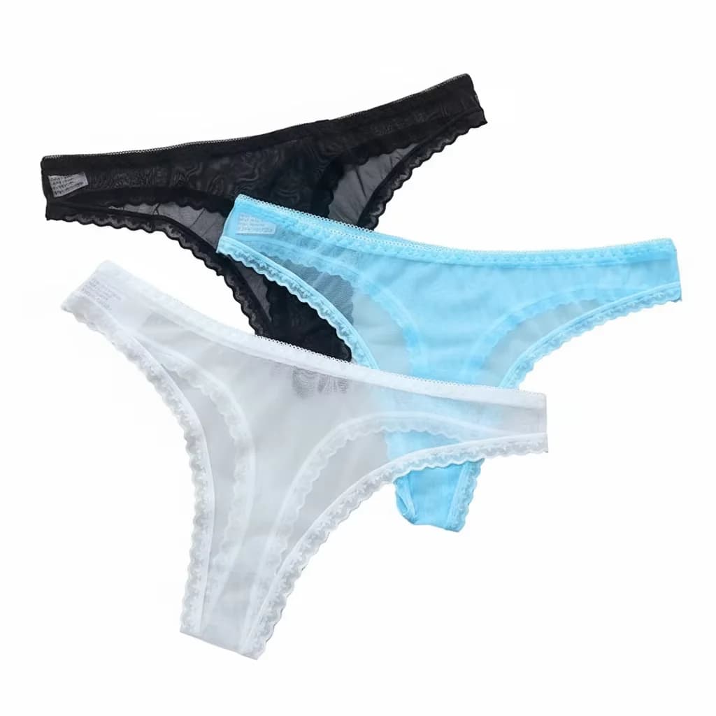 Lingerie Sexy da Donna, Intimo in Pizzo, Perizoma T-Back Trasparente, Mutandine Stile Giapponese a Vita Bassa, Slip in Rete Trasparente, Lingerie Sexy