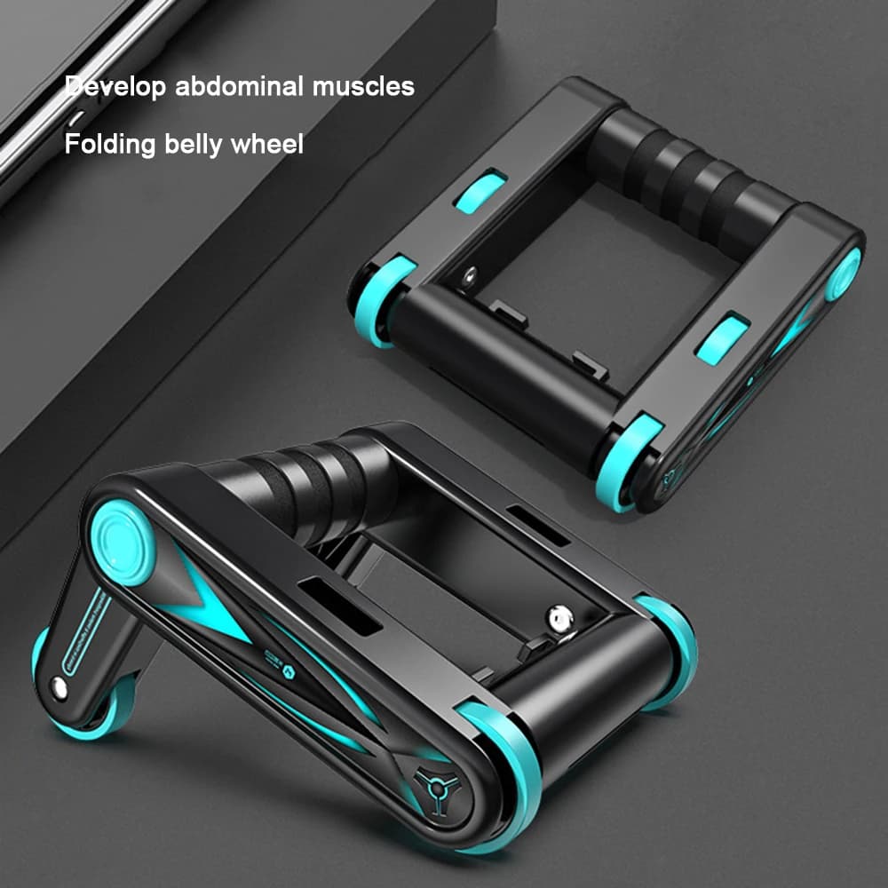 Multifunctional Foldable Abdominal Wheel Fitness Equipment Men's Rollable Abdominal Wheel Women's Push Up Support