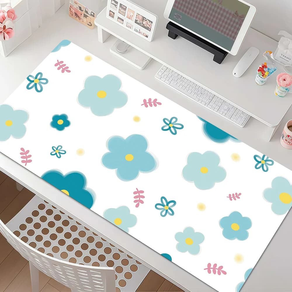 Various Flowers Kawaii Mouse Pad Anti Slip Rubber Edge Locked Thickened Laptop Gaming Desk Mat