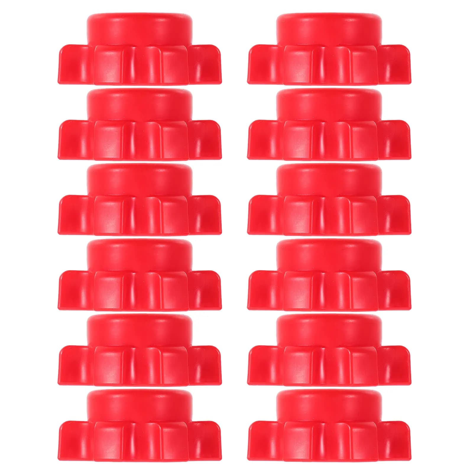 12Pcs Dumbbell Barbell Nuts Red Plastic Spinlock Collars Secure Locking Anti Slip Weight Lifting Attachments Fitness Machine