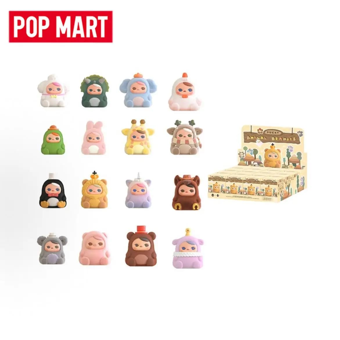 POP MART PUCKY ANIMAL BEANIES Series Trendy Mystery Box Anime Action Figure Blind Random Box Toys Model Ornament Dolls
