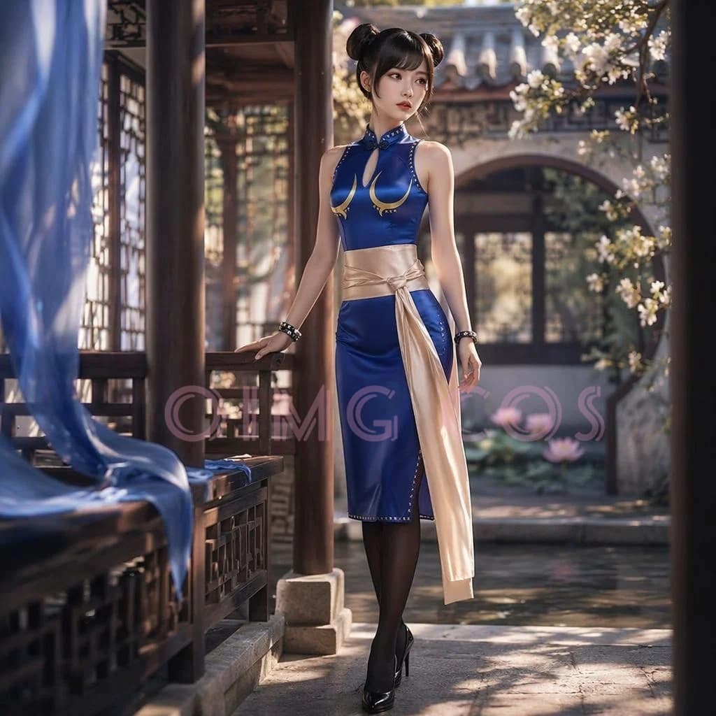 Game Street Fighter Chun Li Cosplay Costume Classic Fighting Game Outfit Full Set For Halloween Comic Con Cos Events