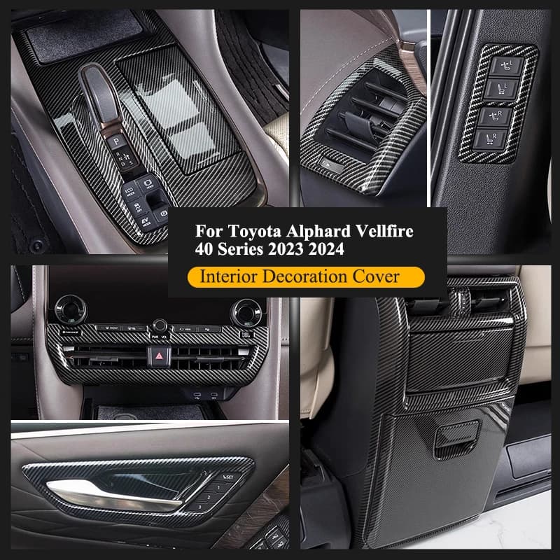 Car Central Control Gear Shift Panel Cover Trim for Toyota Alphard Vellfire 40 Series 2023 2024 Interior Decoration Accessories