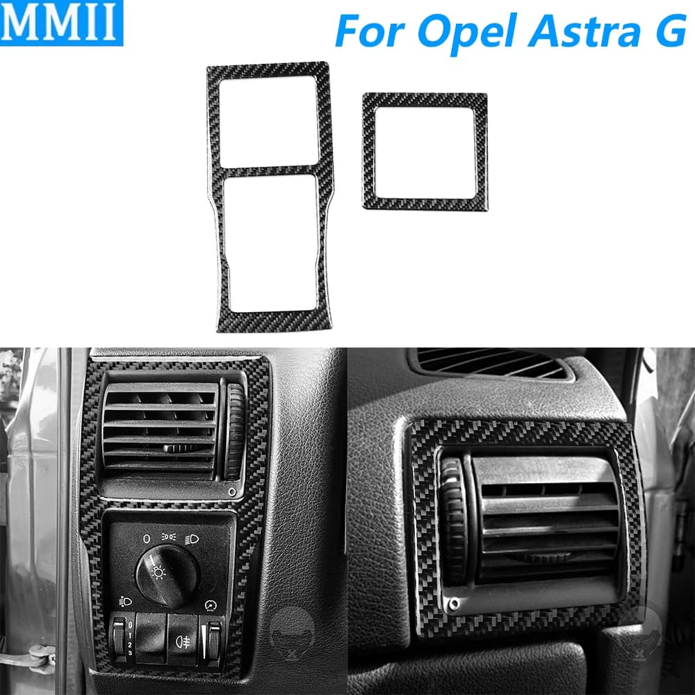 Per Opel Astra G 1998-2003, Copertura in Fibra di Carbonio per Bocchette di Ventilazione Laterali Cruscotto, Accessori Auto Adesivi