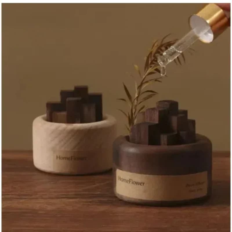 NUOVO Diffusore di Oli Essenziali in Legno, Ecologico e Senza Fiamma, per Aromaterapia e Decorazione Casa e Ufficio