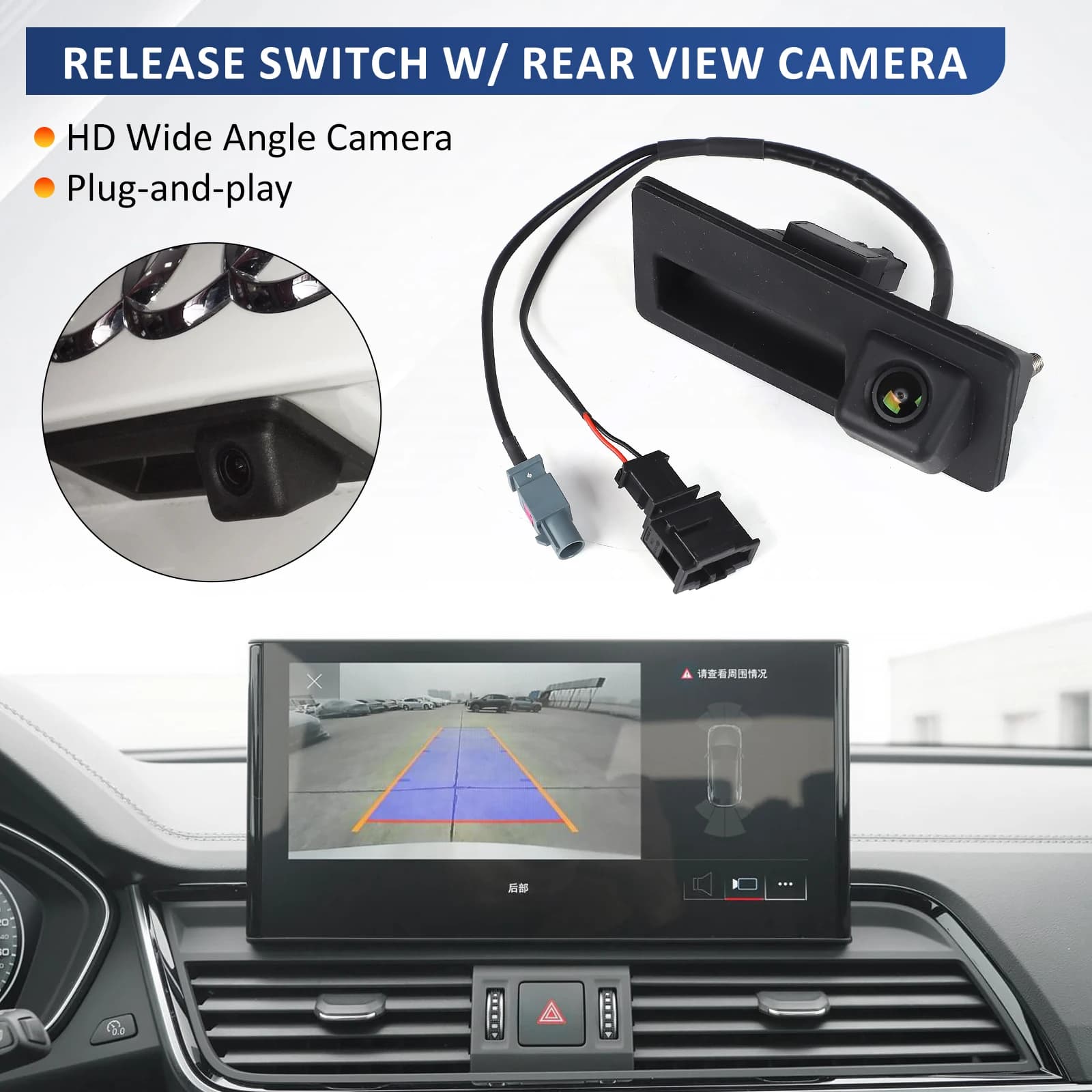 5N0827566AA 5N0827566C 8K0980551 Rear View Trunk Release Handle Backup Camera For Audi A4 A5 A6 Allroad Q3 Q5 S3 S5