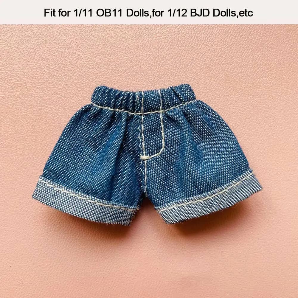 High Quality For 1/11OB11 Dolls For 1/12 BJD Dolls Dolls Wear Shorts Jeans Shorts Handmade Shorts Clothes