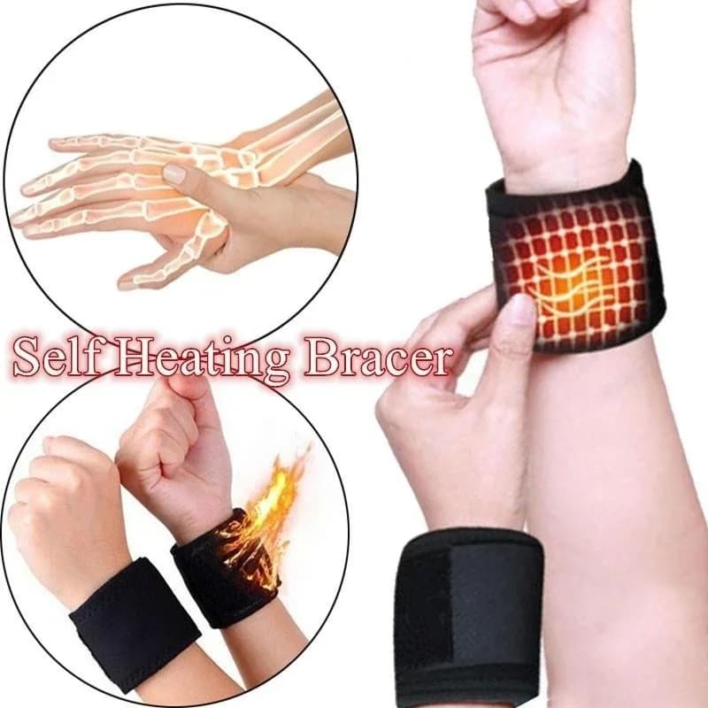 2 pz/set Protezione Sportiva Assistenza Sanitaria Terapia Magnetica Tormalina Auto-Riscaldamento Polso Bretelle Cintura Artrite Sollievo Dal Dolore
