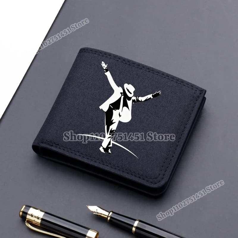 The King of Pop MJ Wallet Michael Jackson Print Coin Purse Money Clip Men Women Card Holder PU Leather Simple Fashion Handbags