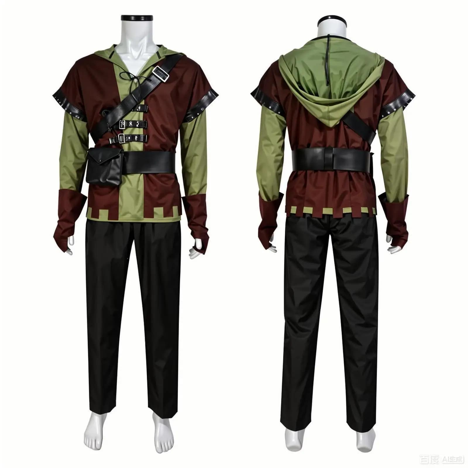 Costume cosplay Robin Hombre verde deluxe per arciere maschio adulto medievale con cappuccio uniforme abbigliamento per spettacoli teatrali di Halloween