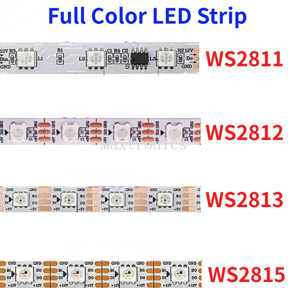 WS2811 WS2813 WS2815 WS2812B Pixel Full Color LED Strip WS2812 indirizzabile individualmente 30/60/144 LED/m Tape Light DC5V DC12V