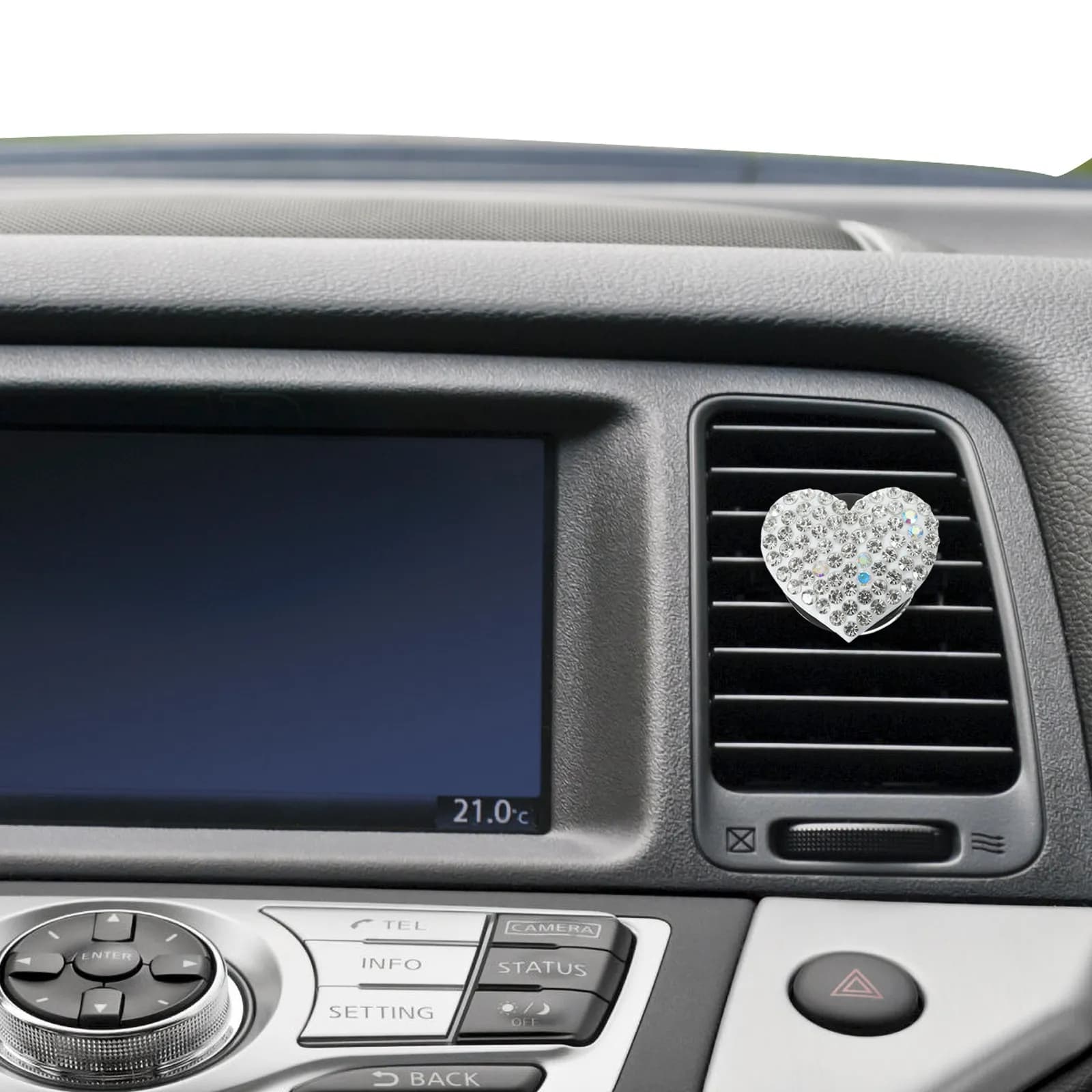 2 Pezzi Clip Profumatore Auto a Forma di Cuore, Diffusore per Bocchette di Ventilazione, Deodorante per Auto, Decorazione Creativa per Interni Auto