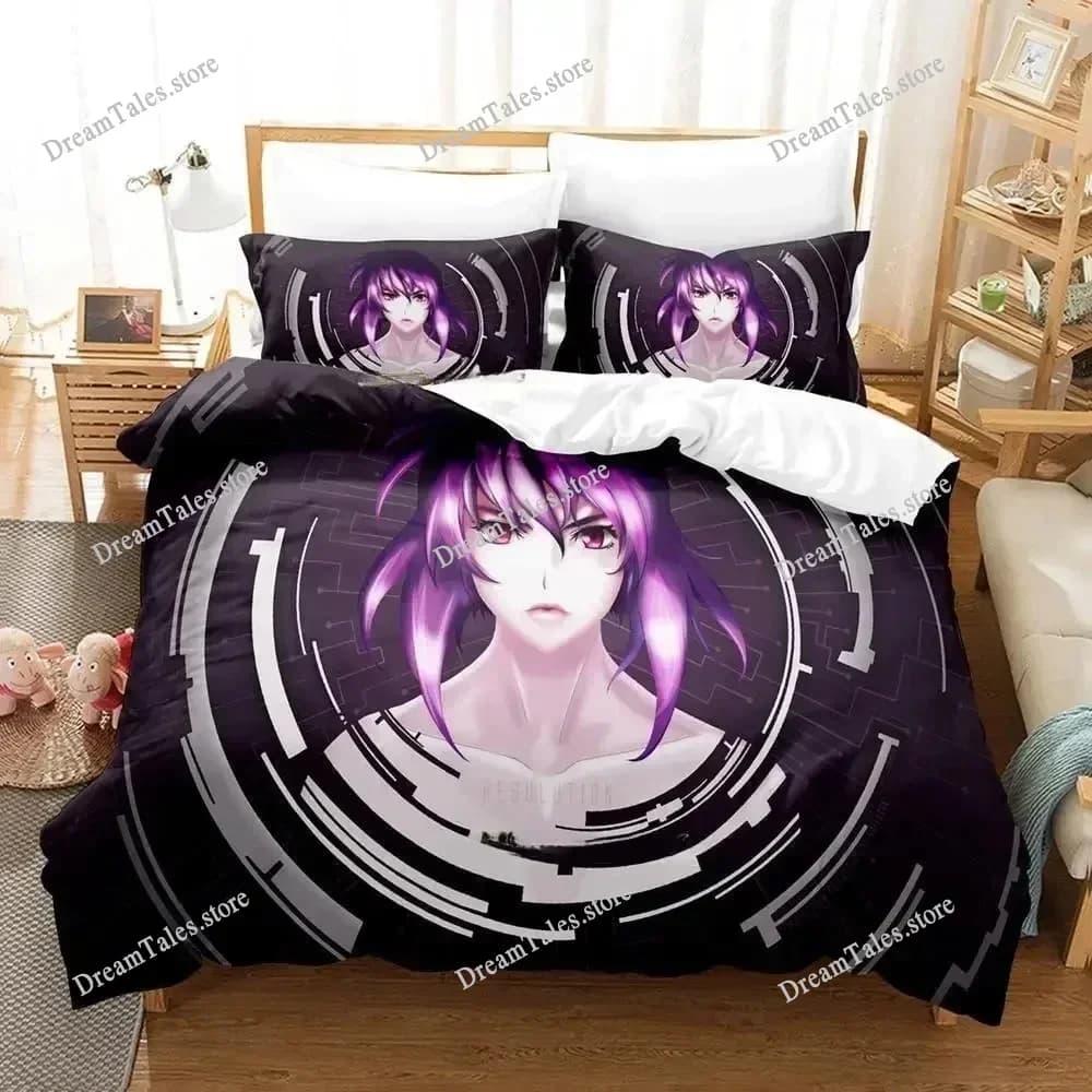 Set di biancheria da letto Ghost in The Shell, set di lenzuola per letto singolo, matrimoniale, queen size, king size, per adulti e bambini, set di copripiumini, set di lenzuola anime 3D