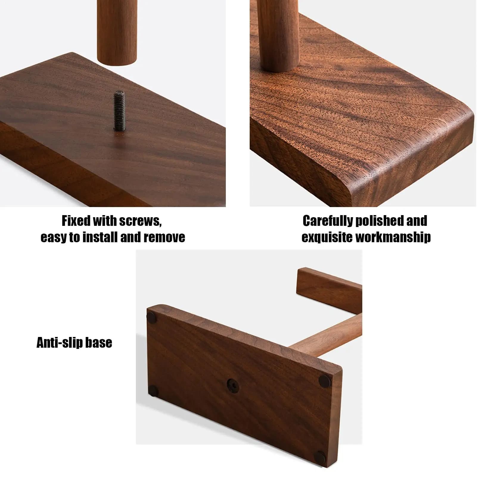 Walnut Wooden Stand Holder For Headset Display Shelf Desk Hanger T Shape Headphones Stands Storage Brackets Organizer