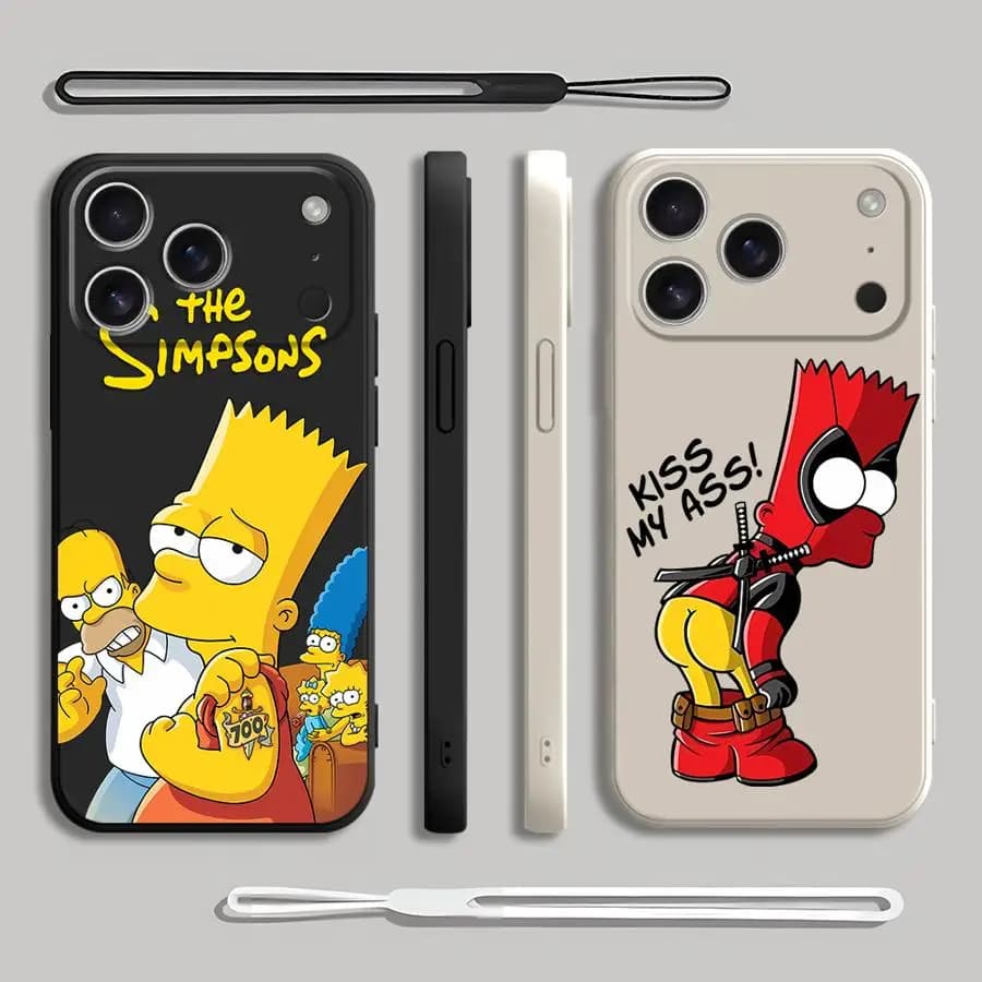 Cover per Telefono Rossa di Bart Simpson per Apple iPhone 17 Pro Max 11 16 7 8 15 12 Plus Air XS XR 13 Mini
