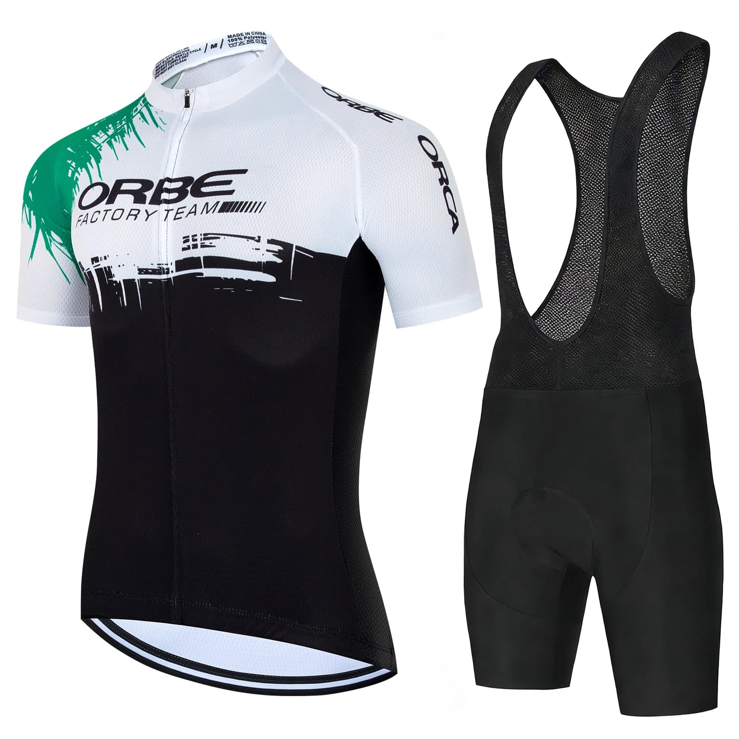 ORBE Cycling Clothing for Men, MTB Knitwear, Lycra Sports Clothing for Road Bikes, Set Knitwear and Shorts with Mountain Bike Bretelles