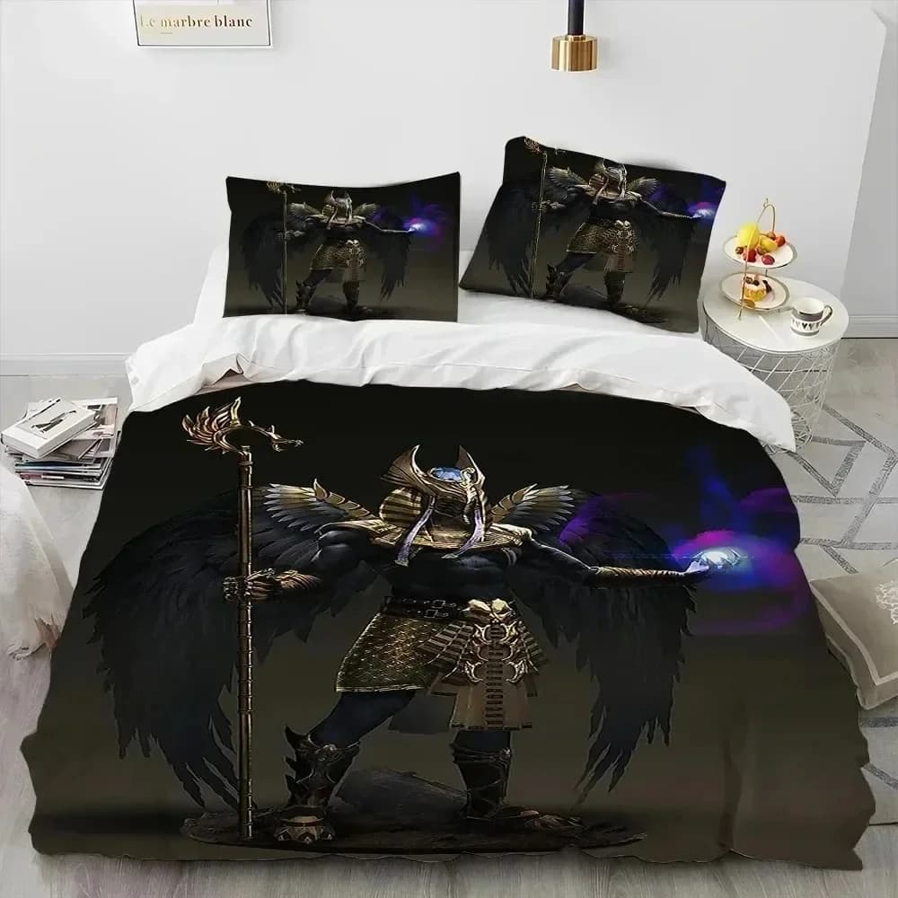 Mitologia egiziana Faraone Geroglifici Set biancheria da letto Copripiumino Set letto Copripiumino Federa Trapunte King Queen Size