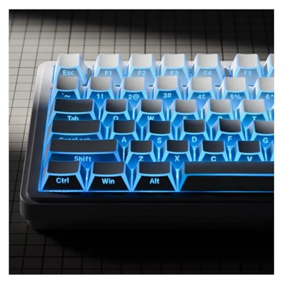 Keycaps XVX Shine Through, Tasti PBT Profilo Cherry, Set di Keycap Personalizzati Adatti per Tastiere Meccaniche 60% 65% 75% 80% 100%