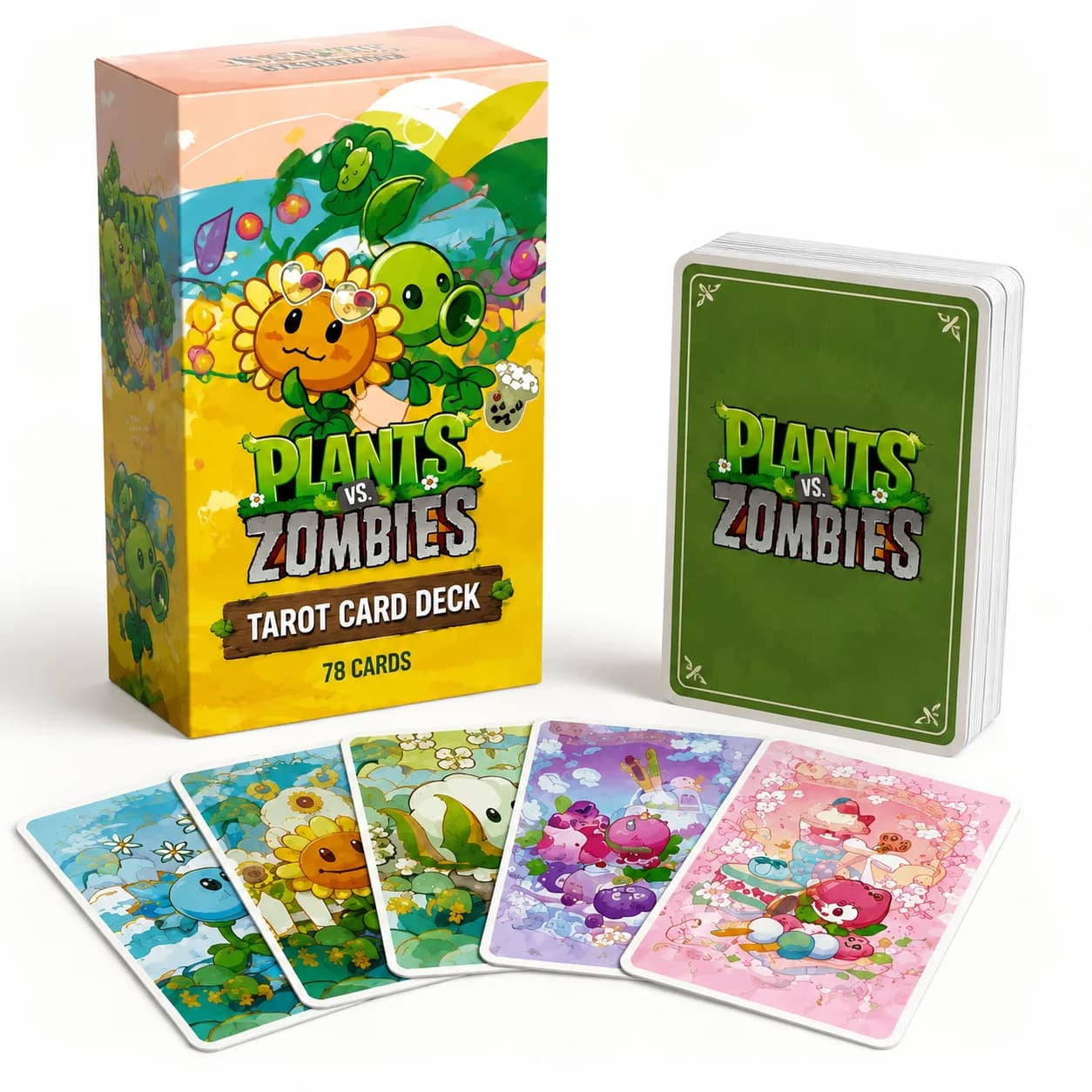 Cartoon Plant & Zombie Character Tarot Card Deck Full Set Collectible Trading Cards For Game Hobby Collection Gift