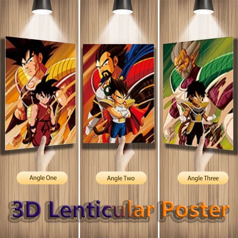Anime Dragon Ball 3D poster lenticolari Flip Gradient Print regalo di compleanno Wall Art Room Decor (senza cornice)