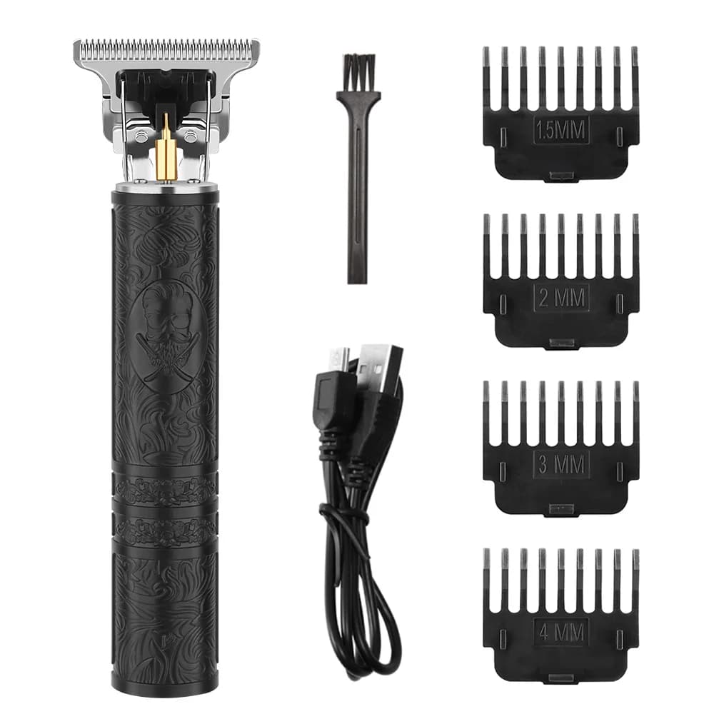 HIENA T9 Professional Detail Trimmer – Retro Dragon-Etched Body Small Lightweight Travel Groomer, USB Rechargeable, Close-Cut