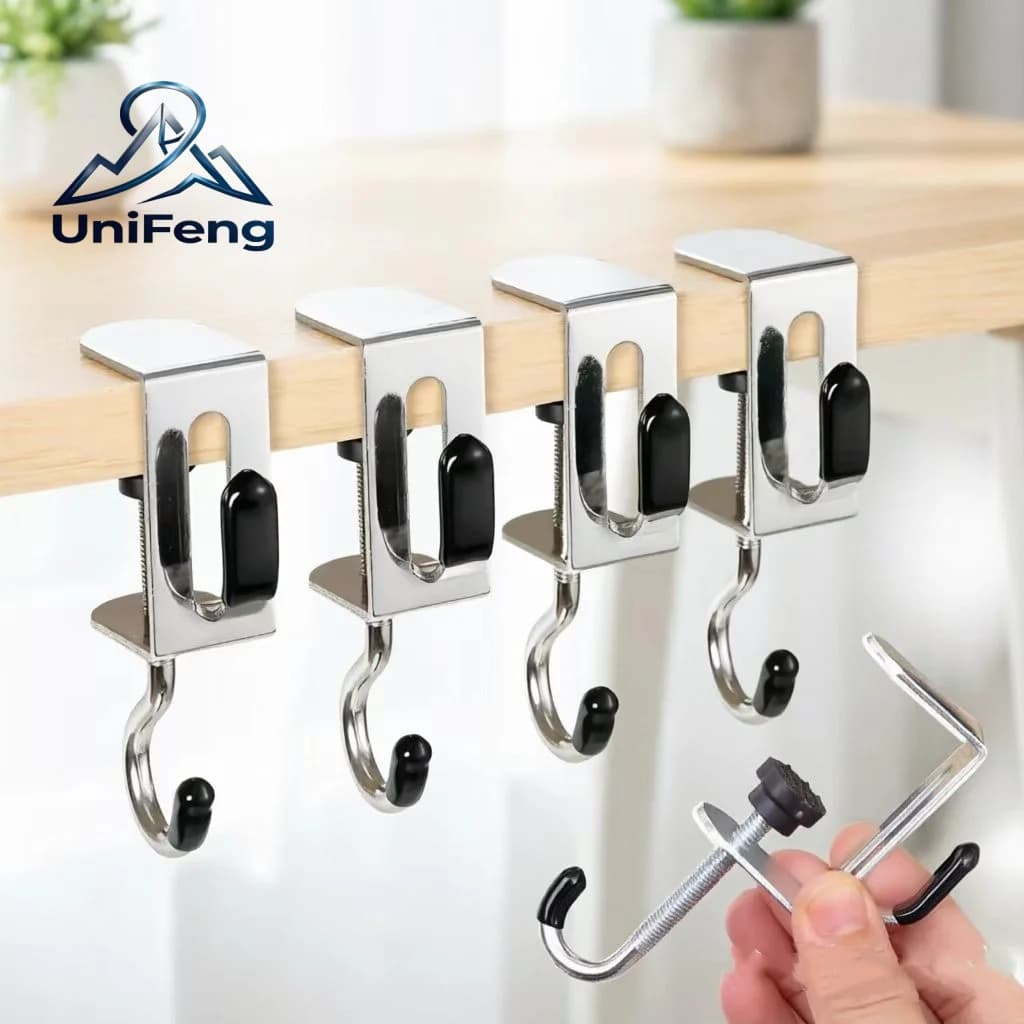 1/10x Adjustable Desk Edge Hook Gaming Headset Desk Hanger Backpack Storage Hanging Hook Holder Punch-free Home Office Organizer