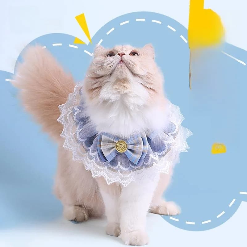 Nuovo 2026: Sciarpa Decorativa Stile Principessa con Fiocco in Pizzo, Bavaglino per Animali Domestici, Asciugamano per la Saliva di Piccoli Animali, Accessorio per Guinzaglio per Cani, Forniture