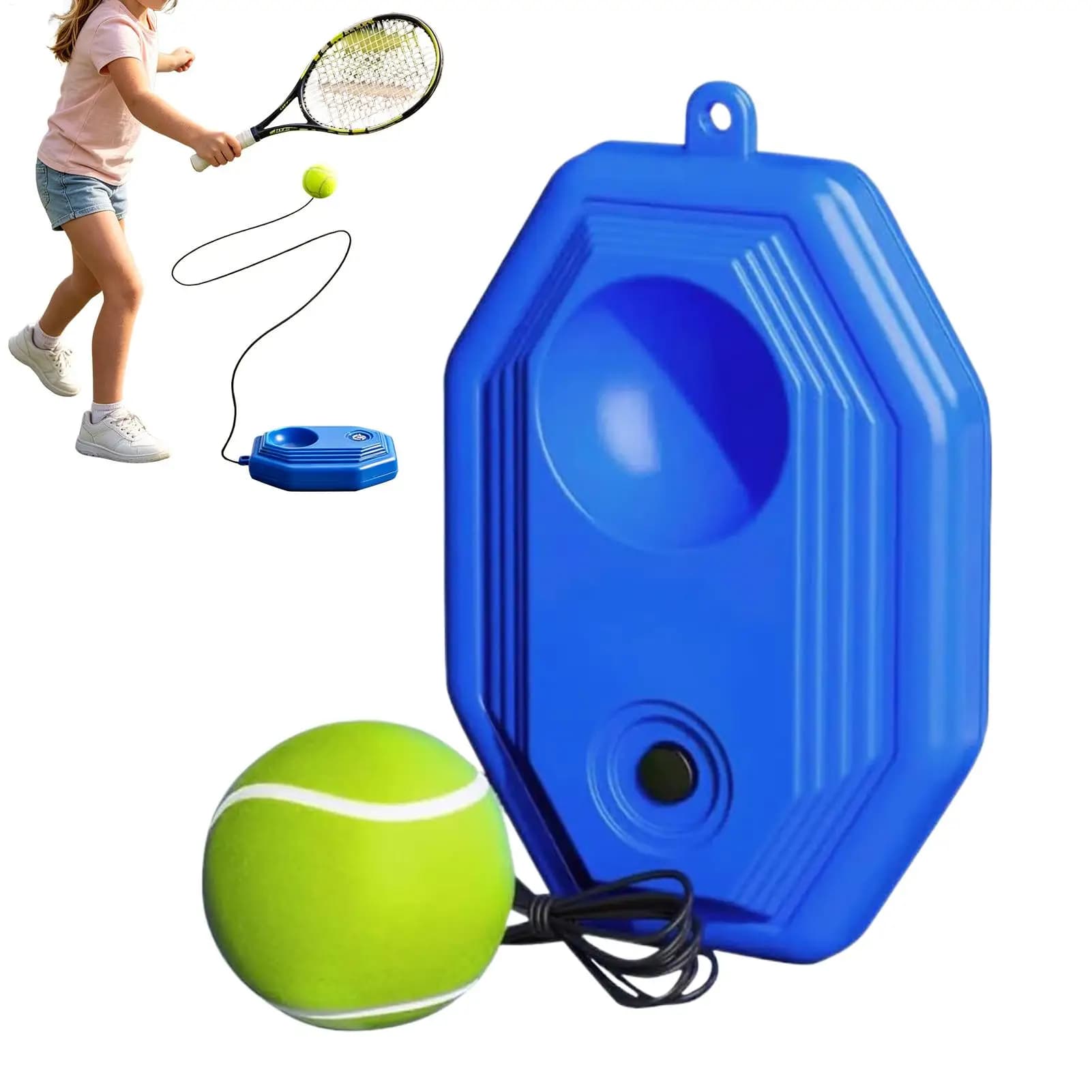 Rebounder da tennis con corda per allenamento individuale, trainer per il ritorno della palla, gioco di allenamento della reazione per adulti e bambini, per giardino, spiaggia, casa, feste