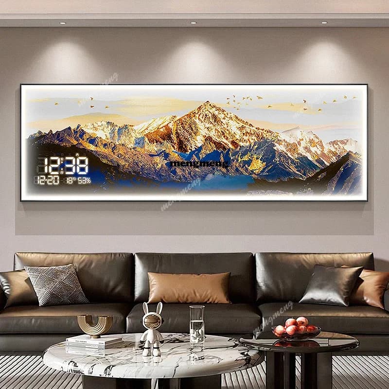 R Night Orologio da parete visibile Bagliore unico Decorazione camera da letto premium Orologio da parete Digitale di lusso per ufficio Reloj Mural Soggiorno Deco