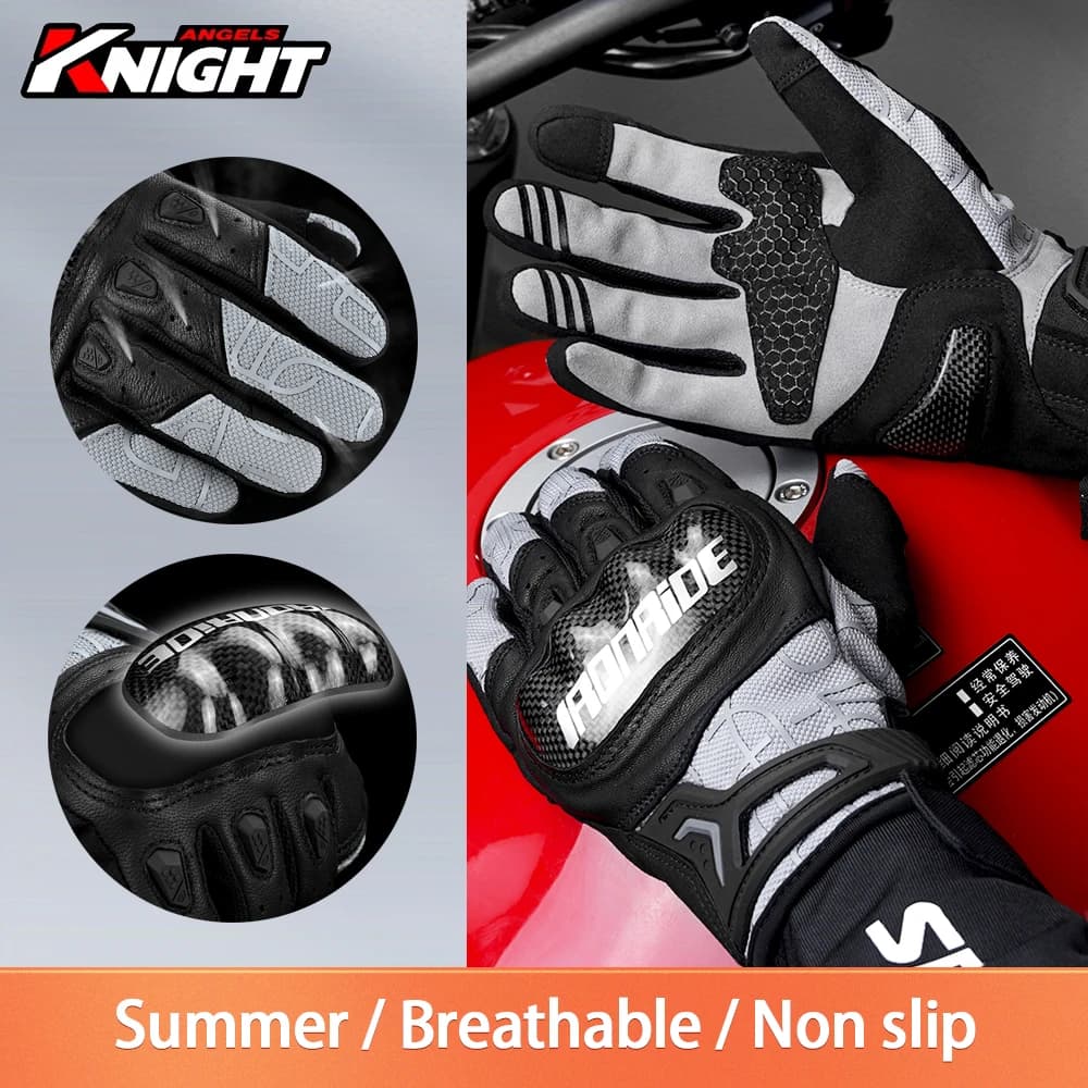 Guanti da moto da uomo con touchscreen, guanti integrali resistenti all'usura per motocross, guanti da guida antiscivolo per esterni M-2XL
