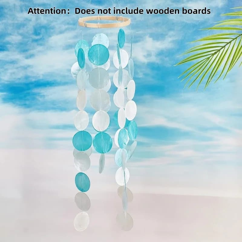 Wind Chimes,Natural Shell With Crisp Ringtones Shell Wind Chimes,Ins Home Decor Circle Shell Dream Catchers Balcony No wooden bo