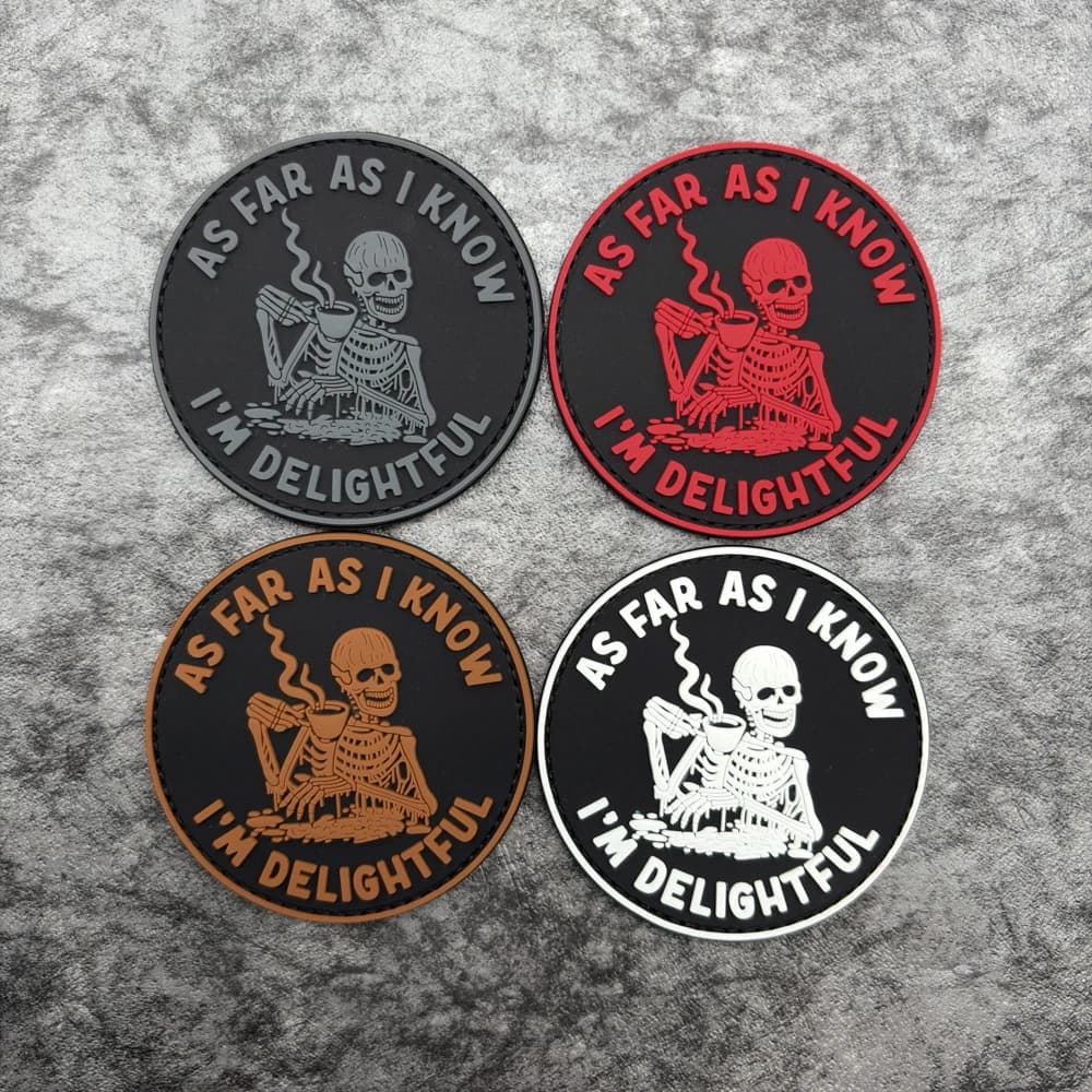 Patch in PVC con motivo teschio, distintivo in morbida gomma con effetto fosforescente, chiusura a strappo sul retro, adatto per borse, zaini, gilet e decorazioni per abbigliamento, adesivi e toppe ricamate