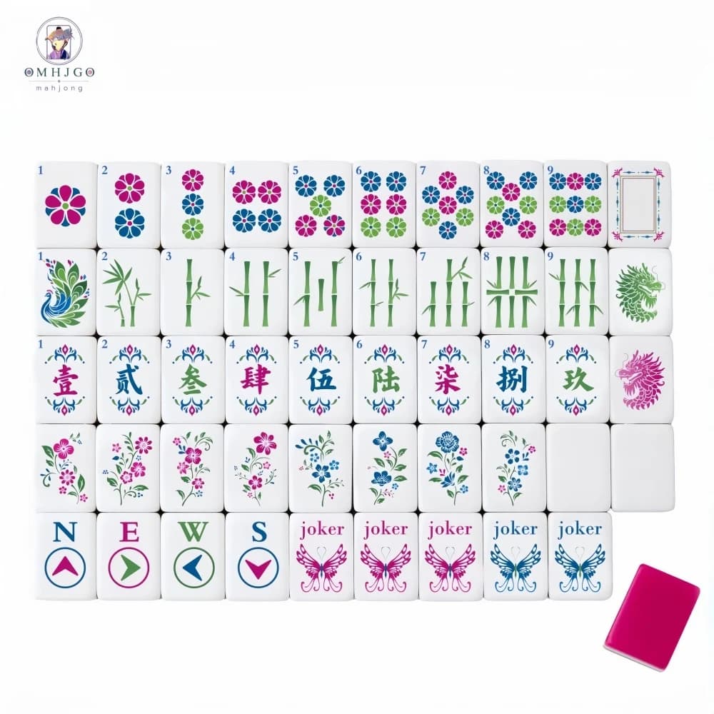 High Quality 4-Layer Orange Engraved Acrylic American Mahjong Set Rose Mahjong 160 Tiles Luxury Design Portable Mah Jongg Sets
