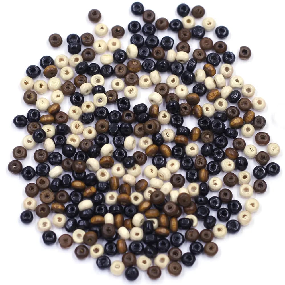900 pezzi perline distanziatrici in legno semi sciolti in legno piccolo rotondo carino colore naturale per collane con ciondoli 4 mm