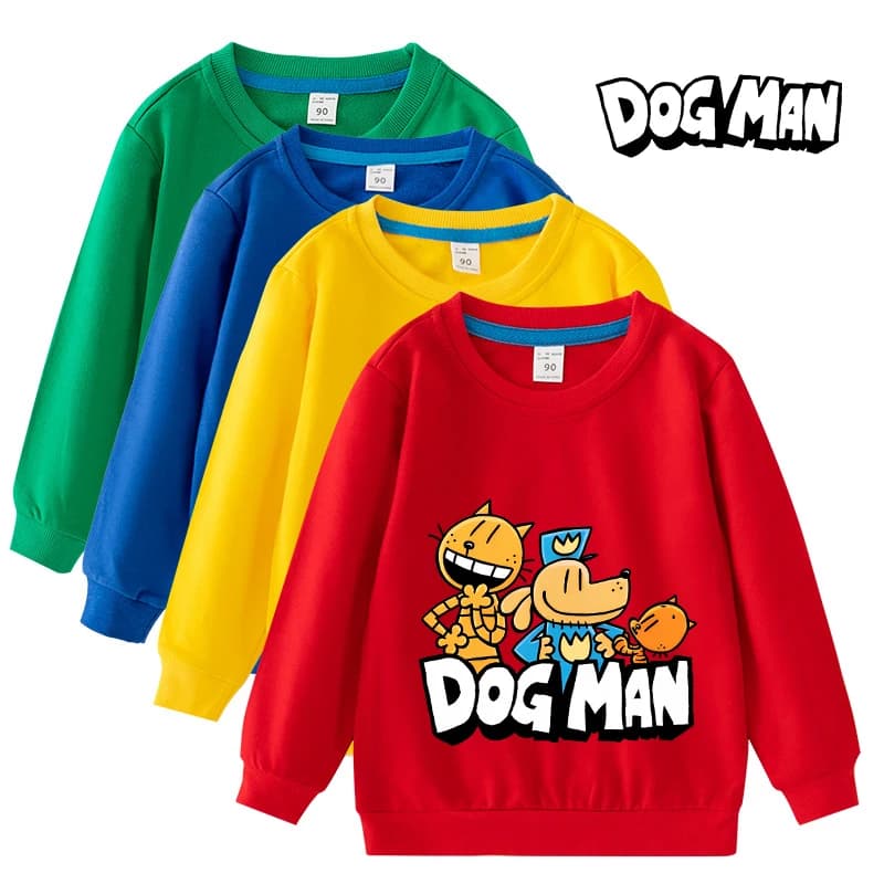 Felpe con cappuccio per bambini Dog Man Ragazzo Ragazza Cartoon Anime Abbigliamento sportivo Felpa per bambini in cotone autunnale Abbigliamento per la casa carino Top Regali
