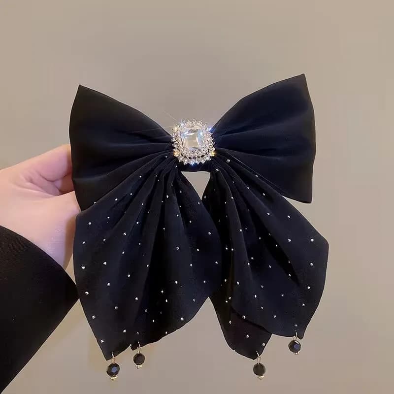 1 fermaglio per capelli grande a forma di fiocco coreano, fermaglio a molla per coda di cavallo da donna, per l'autunno, di alta gamma, per Capodanno