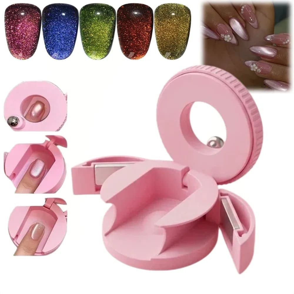 Automatic Double Magnet Tool for Nail Art, Uniform Magnetic Force, Multifunctional Rotating Magnet for Cat Eye Effect